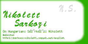 nikolett sarkozi business card